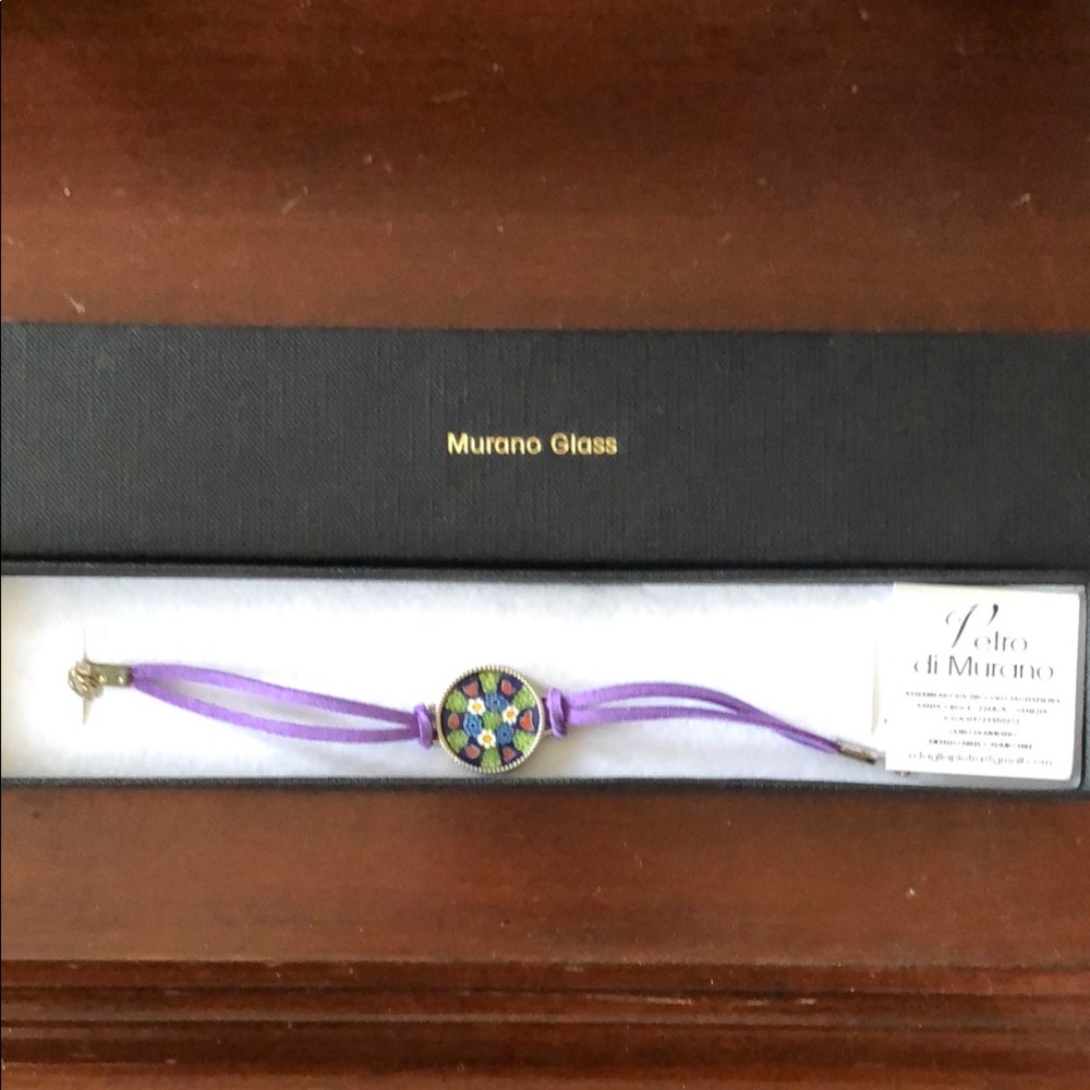 NWT Murano Purple Cord Bracelet with Intricate Charm